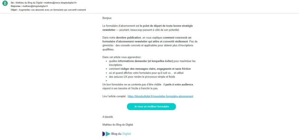 newsletter le contenu éducatif